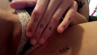Aroused Girl Plays With Pussy Over Undies