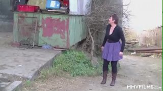 German Red Head Grandmother Enjoys A Countryside Banging