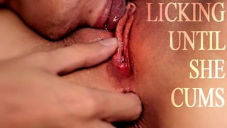 Cunilingus and Vagina Lick until She Cums Close Up