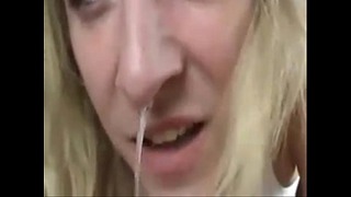 Sperm in Nose Blonde  Full Face 595