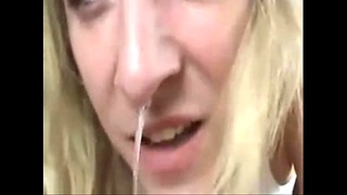 Sperm in Nose Blonde  Full Face 595