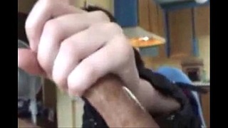 Handjob By Gorgeous Girl Rubbing Nipples Too – Watch More on –