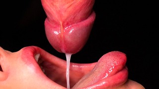 Close Up: Best Milking Mouth For Your Dick! Sucking Dick Asmr, Tongue And Lips Blowjob