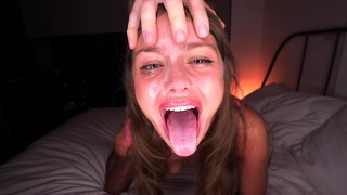 He Removed My Throat! Brutal Sloppy Deepthroat, Sex With Cum On Face