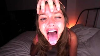 He Removed My Throat! Brutal Sloppy Deepthroat, Sex With Cum On Face